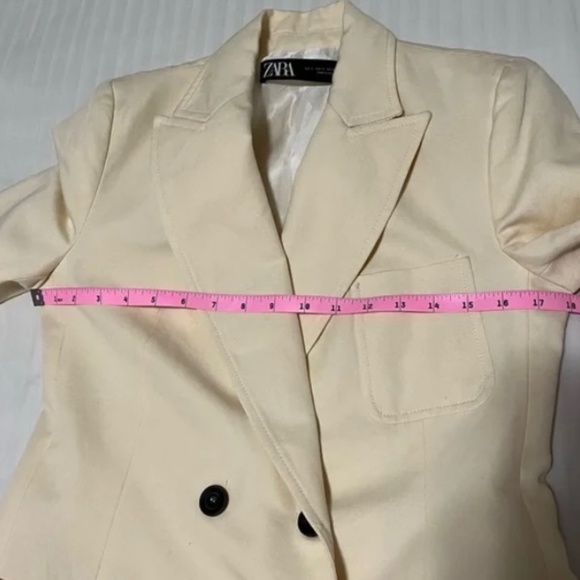 ZARA Cotton Linen Blazer Off White Cream - Size Small - Picture 6 of 6